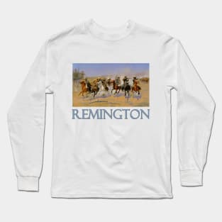 A Dash for the Timber by Frederic Remington Long Sleeve T-Shirt